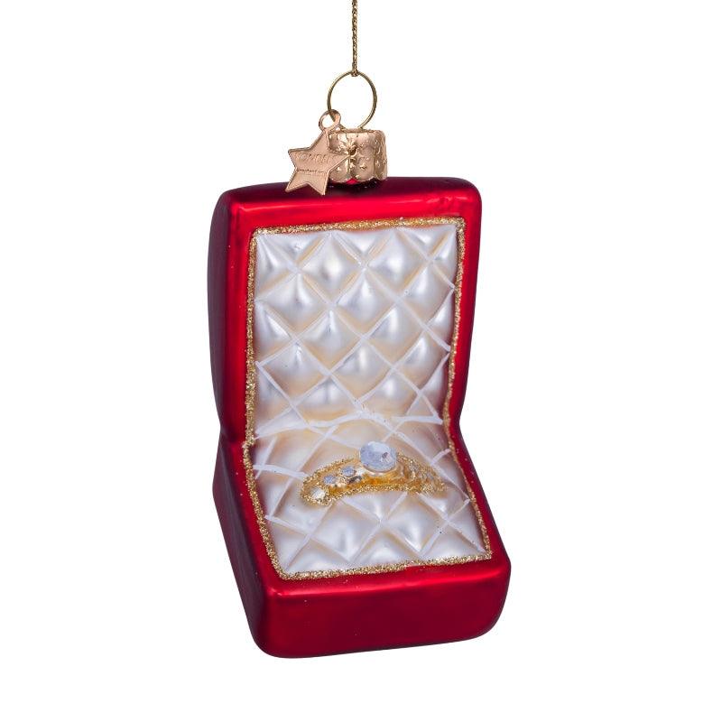 Kerstornament - Vondels Trouwdoosje met diamanten ring - JungleHome