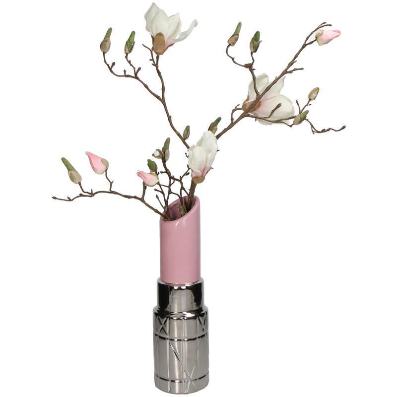 Pre-Order Vaas - Lipstift zilver & pink - JungleHome