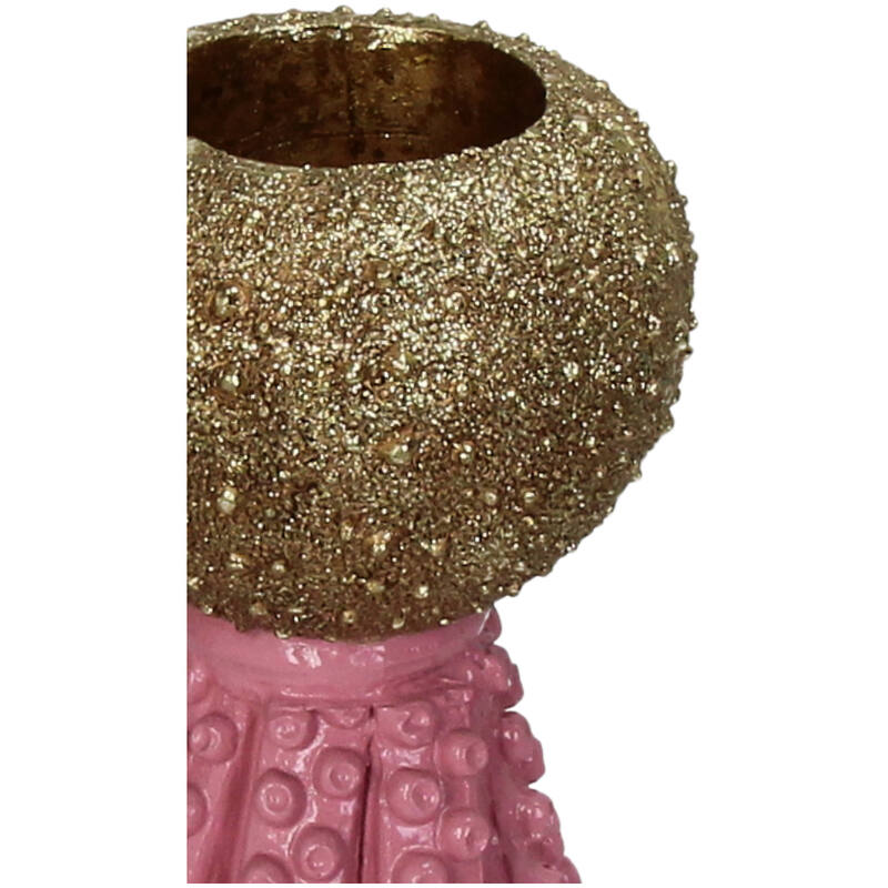 Kandelaar Octopus - Roze en goudkleurig