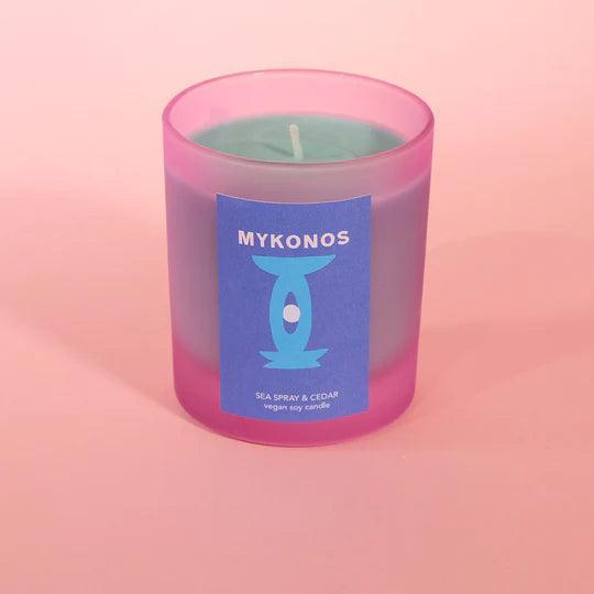 Candle - Sea Spray & Cedar Mykonos Vacay Kaars - JungleHome