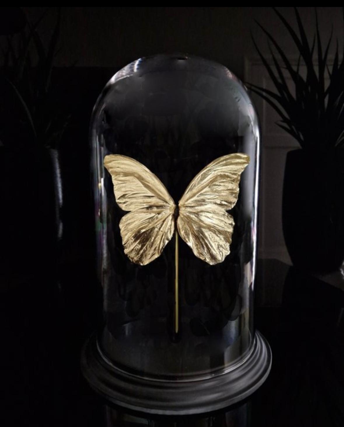 Artwork - Unieke 23kt bladgoud vergulde Morpho Didius vlinder - JungleHome