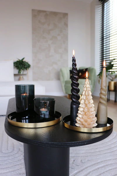 Kerstboom kaars - Goud middel - JungleHome